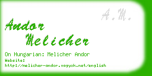 andor melicher business card